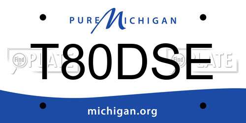 T80DSE Michigan License Plate