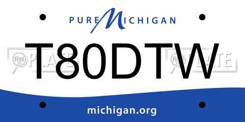 T80DTW Michigan License Plate