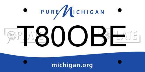 T80OBE Michigan License Plate
