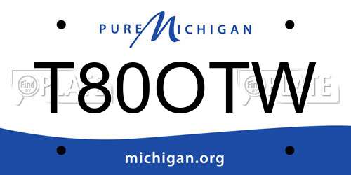 T80OTW Michigan License Plate