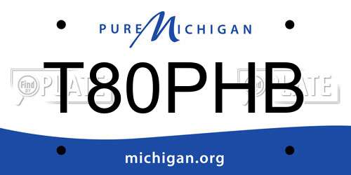 T80PHB Michigan License Plate