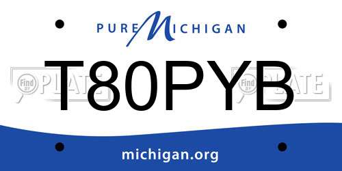 T80PYB Michigan License Plate
