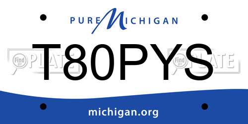T80PYS Michigan License Plate
