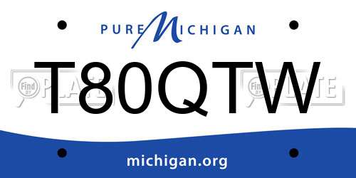 T80QTW Michigan License Plate
