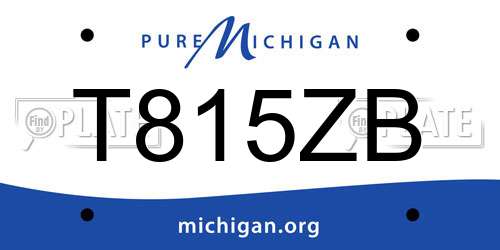 T815ZB Michigan License Plate