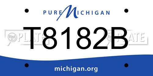 T8182B Michigan License Plate