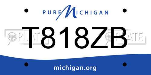 T818ZB Michigan License Plate