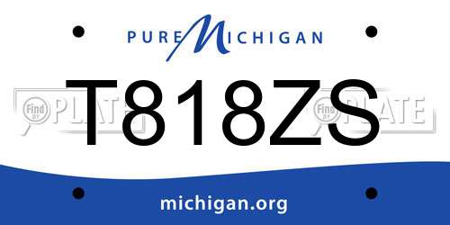 T818ZS Michigan License Plate