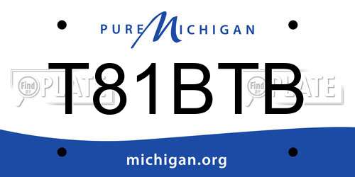 T81BTB Michigan License Plate
