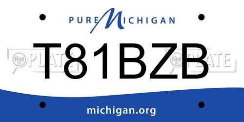T81BZB Michigan License Plate