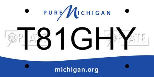 T81GHY Michigan License Plate