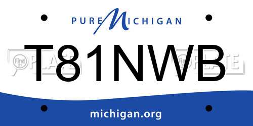 T81NWB Michigan License Plate