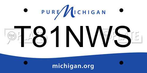 T81NWS Michigan License Plate