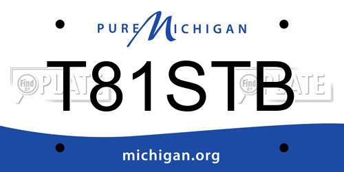T81STB Michigan License Plate