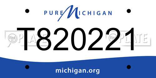 T820221 Michigan License Plate