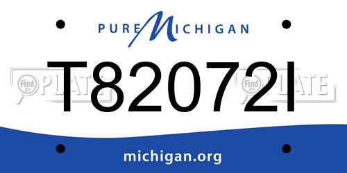 T82072I Michigan License Plate