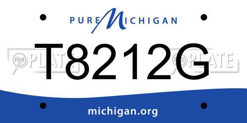 T8212G Michigan License Plate