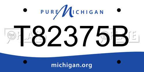 T82375B Michigan License Plate