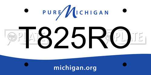 T825RO Michigan License Plate