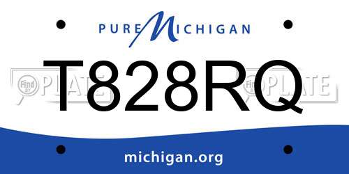 T828RQ Michigan License Plate