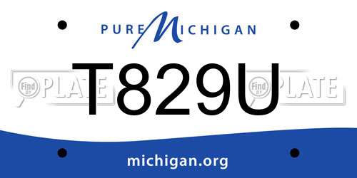 T829U Michigan License Plate