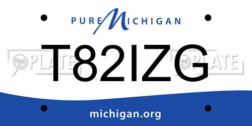 T82IZG Michigan License Plate
