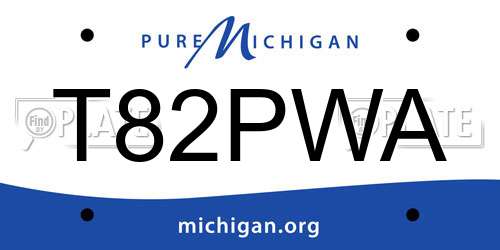 T82PWA Michigan License Plate