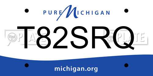 T82SRQ Michigan License Plate