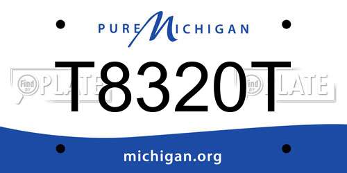 T8320T Michigan License Plate