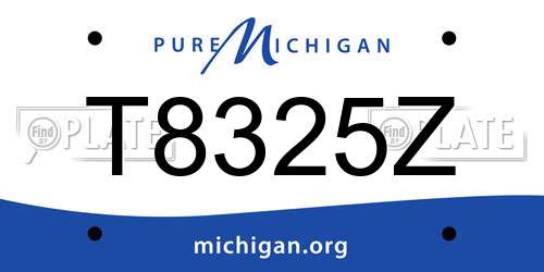 T8325Z Michigan License Plate
