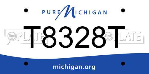 T8328T Michigan License Plate