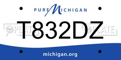 T832DZ Michigan License Plate
