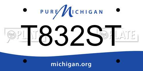 T832ST Michigan License Plate