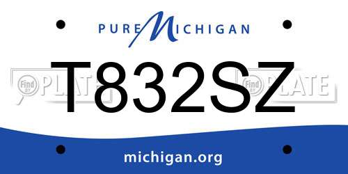 T832SZ Michigan License Plate