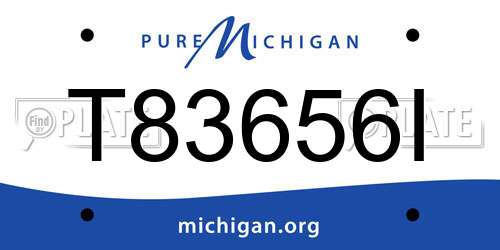 T83656I Michigan License Plate