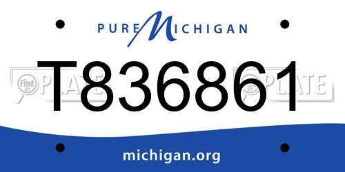 T836861 Michigan License Plate