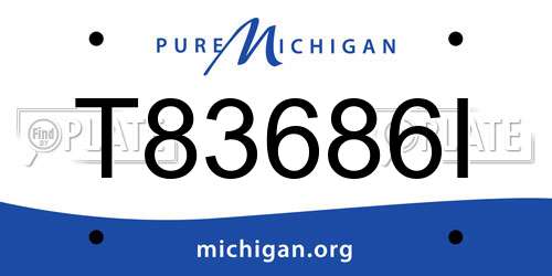 T83686I Michigan License Plate