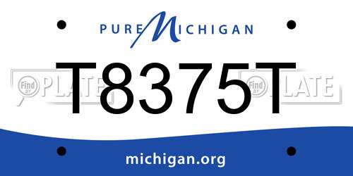 T8375T Michigan License Plate