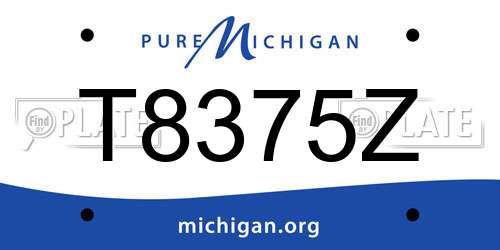 T8375Z Michigan License Plate