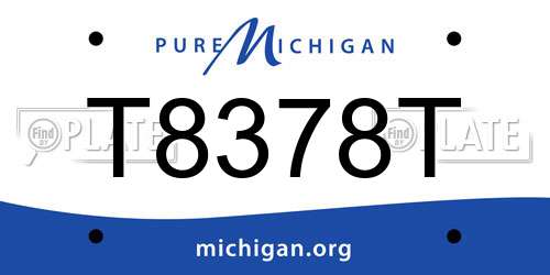T8378T Michigan License Plate