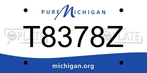 T8378Z Michigan License Plate