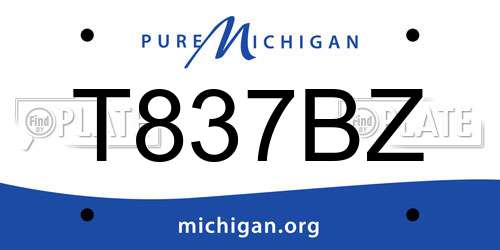 T837BZ Michigan License Plate