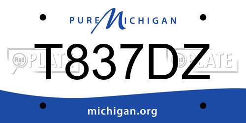 T837DZ Michigan License Plate