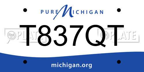 T837QT Michigan License Plate