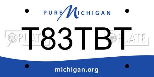 T83TBT Michigan License Plate