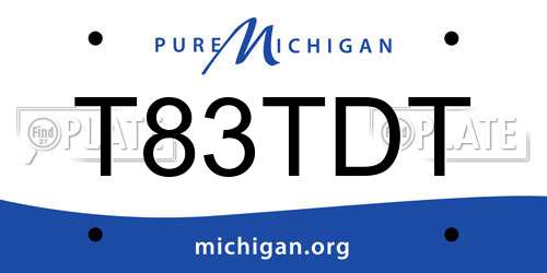T83TDT Michigan License Plate