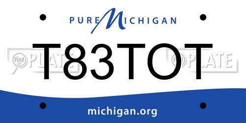 T83TOT Michigan License Plate