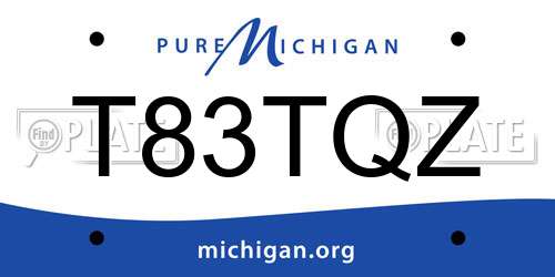 T83TQZ Michigan License Plate