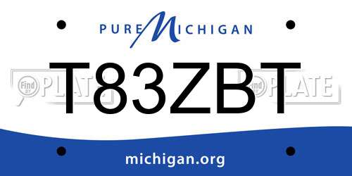 T83ZBT Michigan License Plate