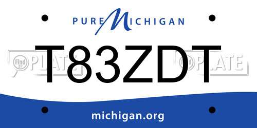T83ZDT Michigan License Plate